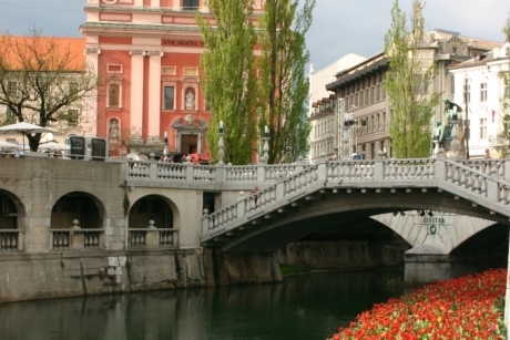 Franciscan Church and the Ljubljanica river